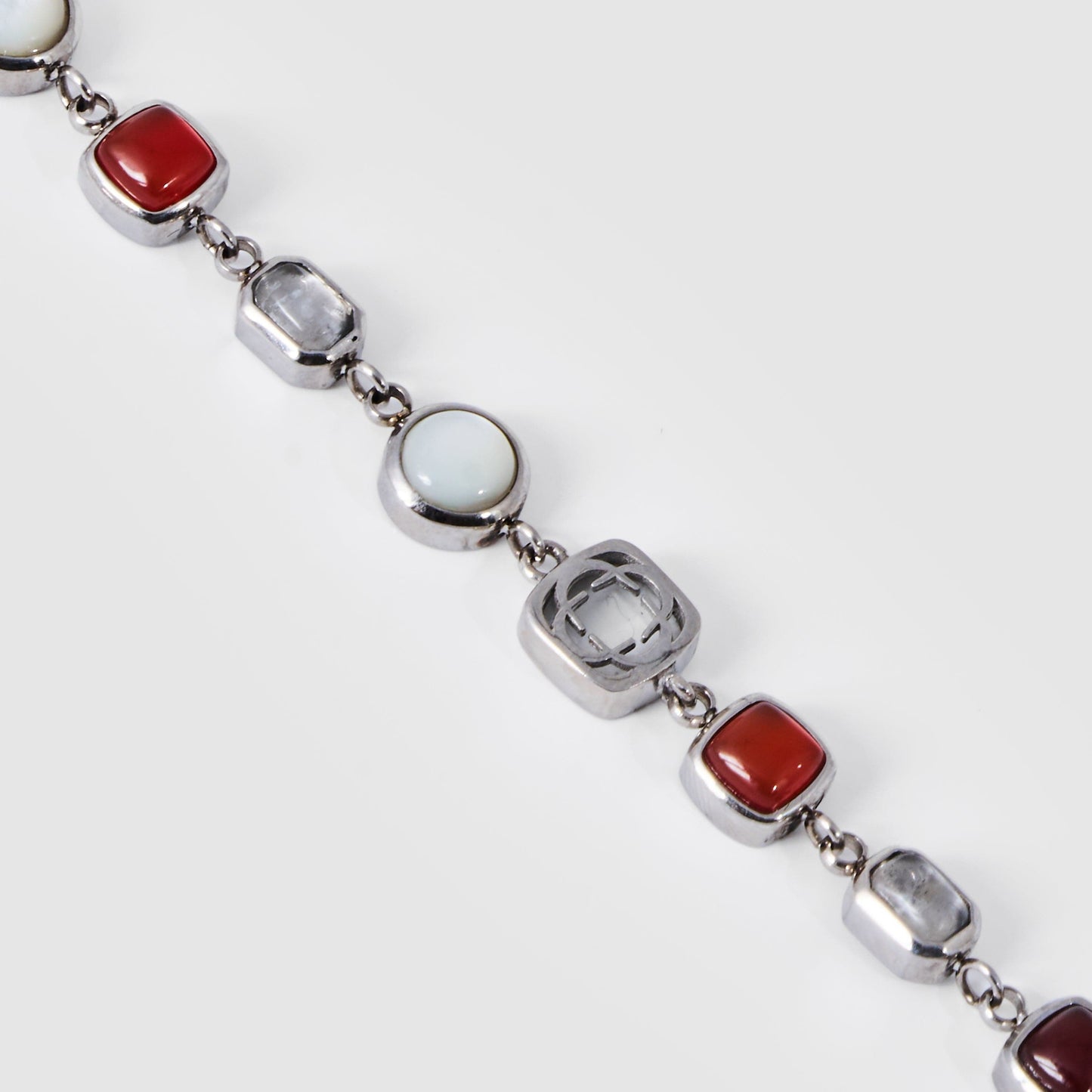 Rode Kristallen Sieraad Armband (Zilver)