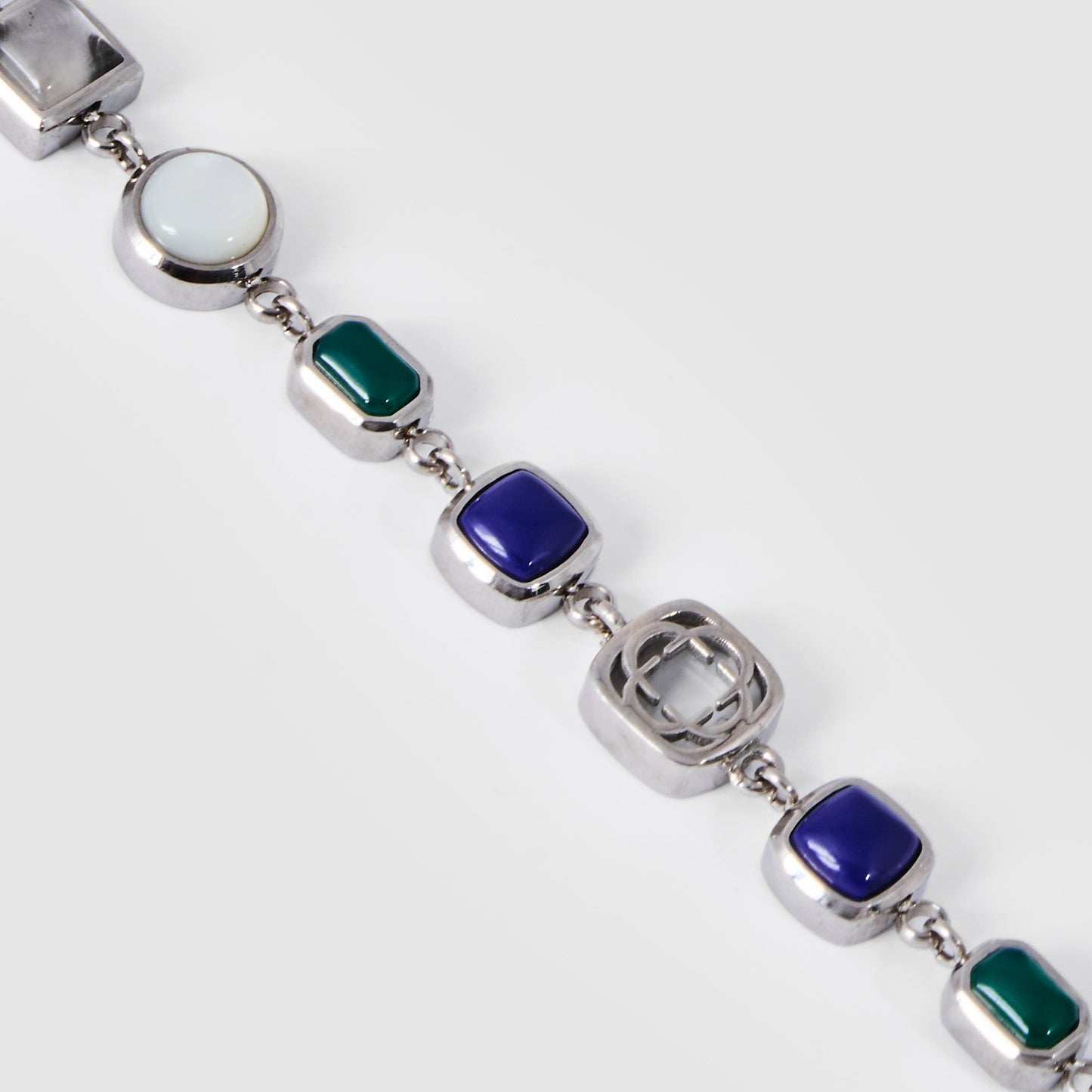 Blauwe Kristallen Edelsteen Armband (Zilver)