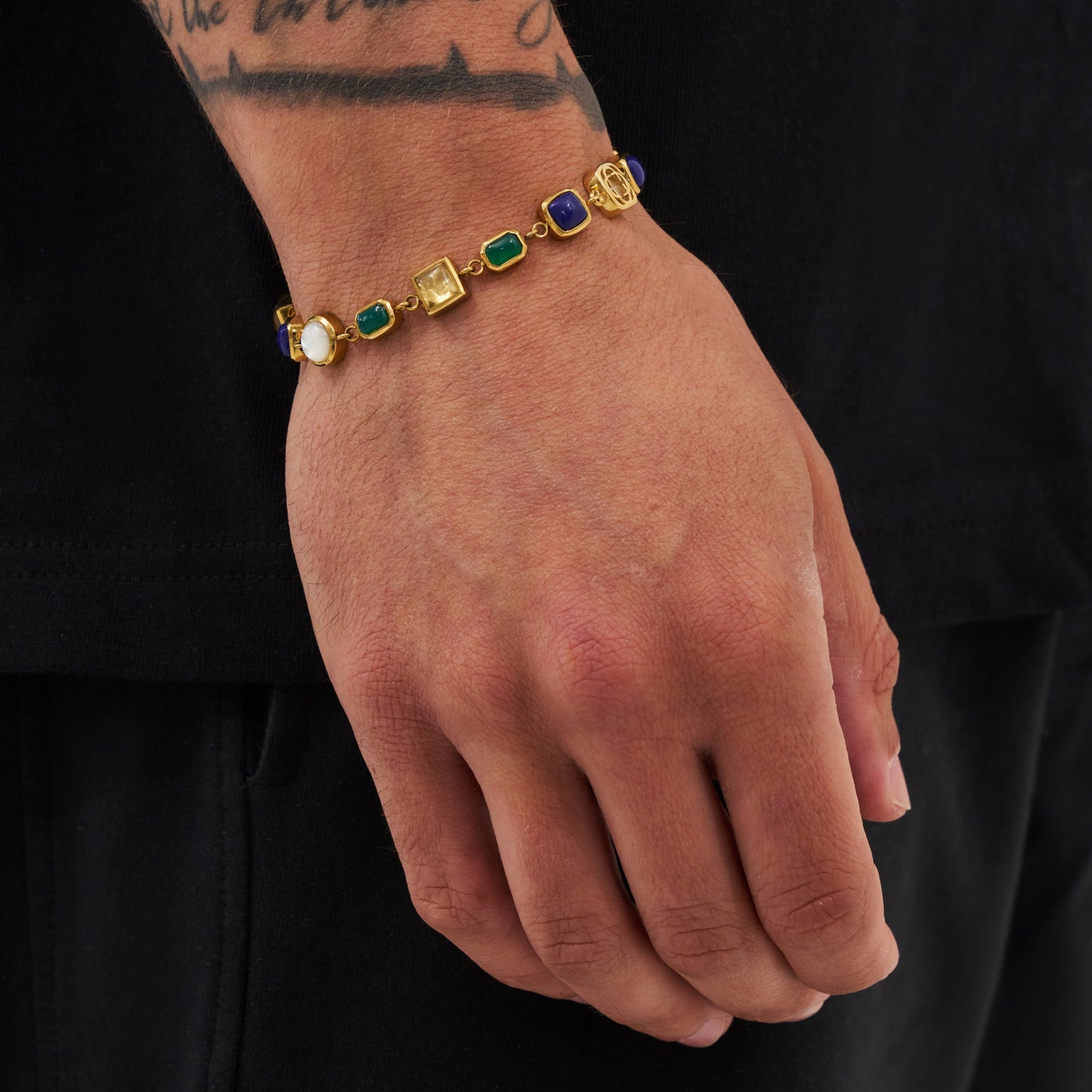 Blauwe Kristallen Edelsteen Set (Goud)