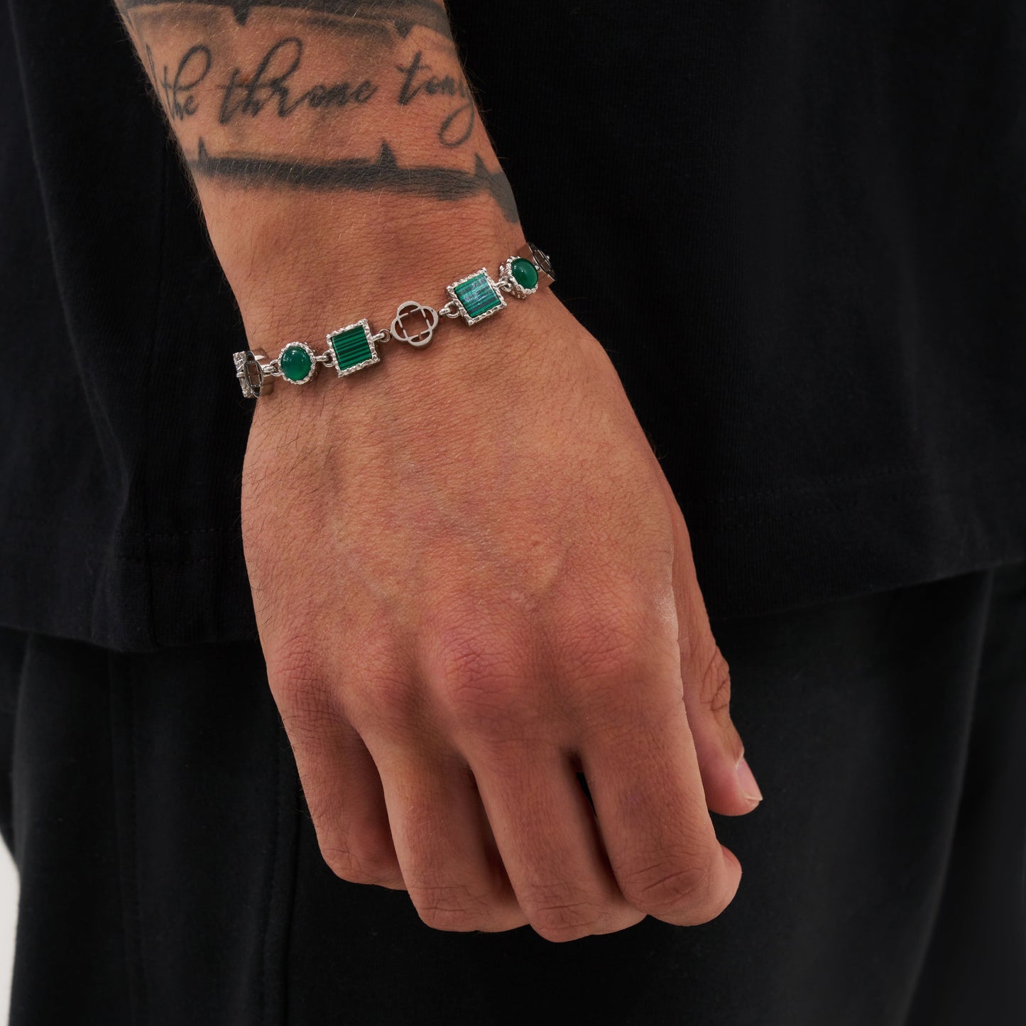 Groene Kwarts Edelsteen Armband (Zilver)