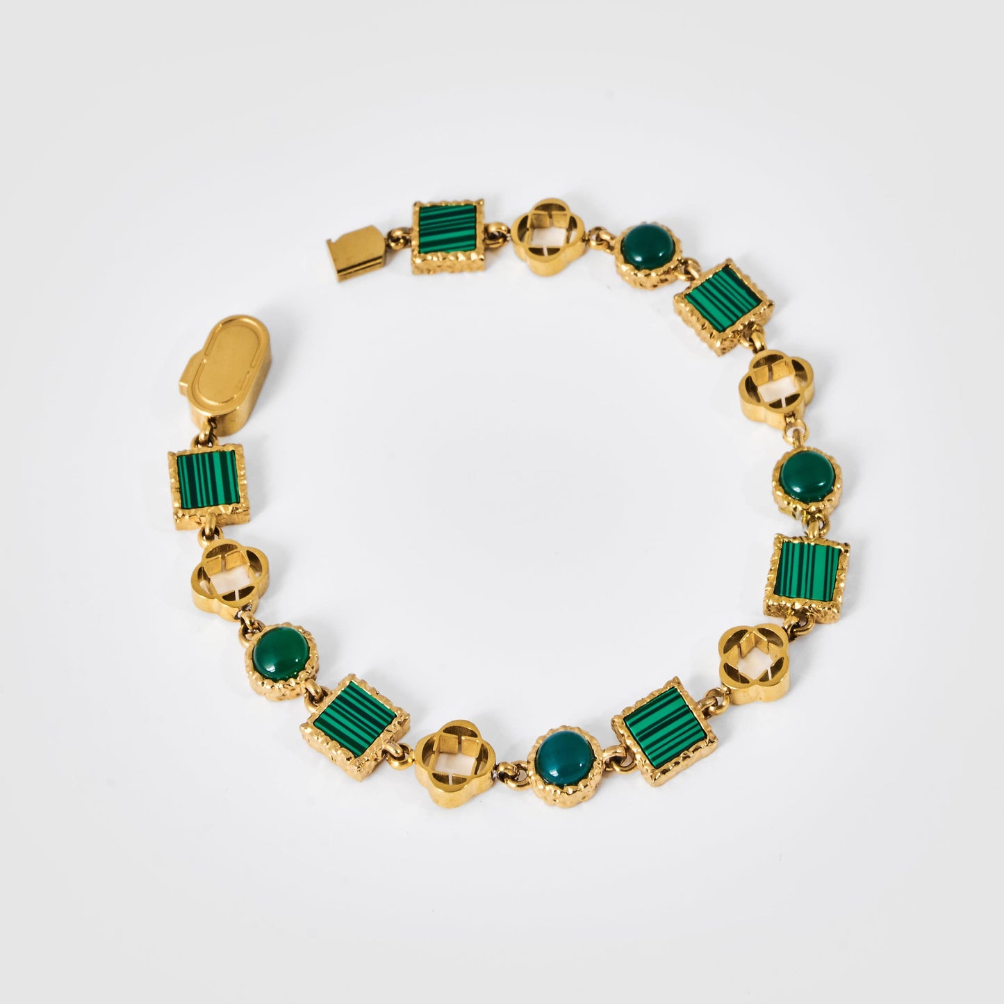 Groene Kwarts Edelsteen Armband (Goud)