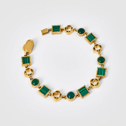Groene Kwarts Edelsteen Armband (Goud)