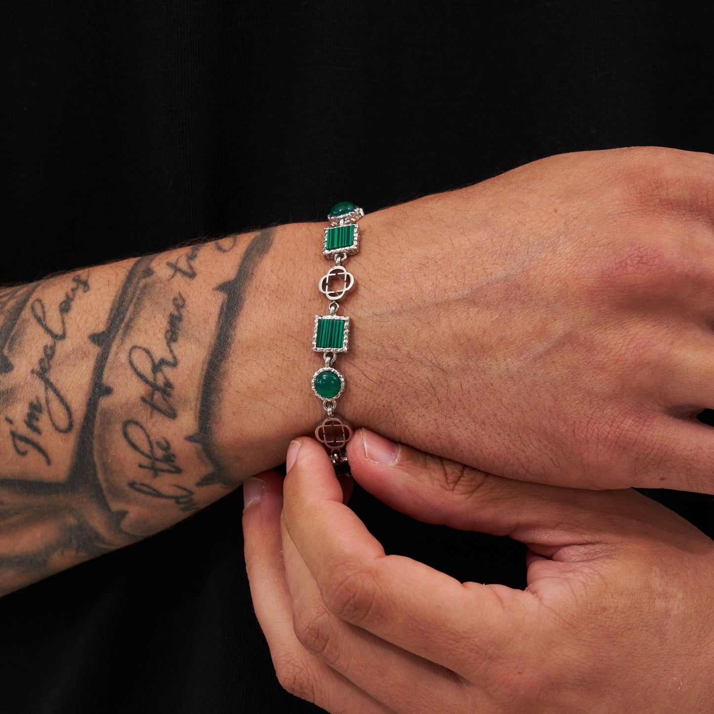 Groene Kwarts Edelsteen Armband (Zilver)