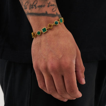 Groene Kwarts Edelsteen Set (Goud)