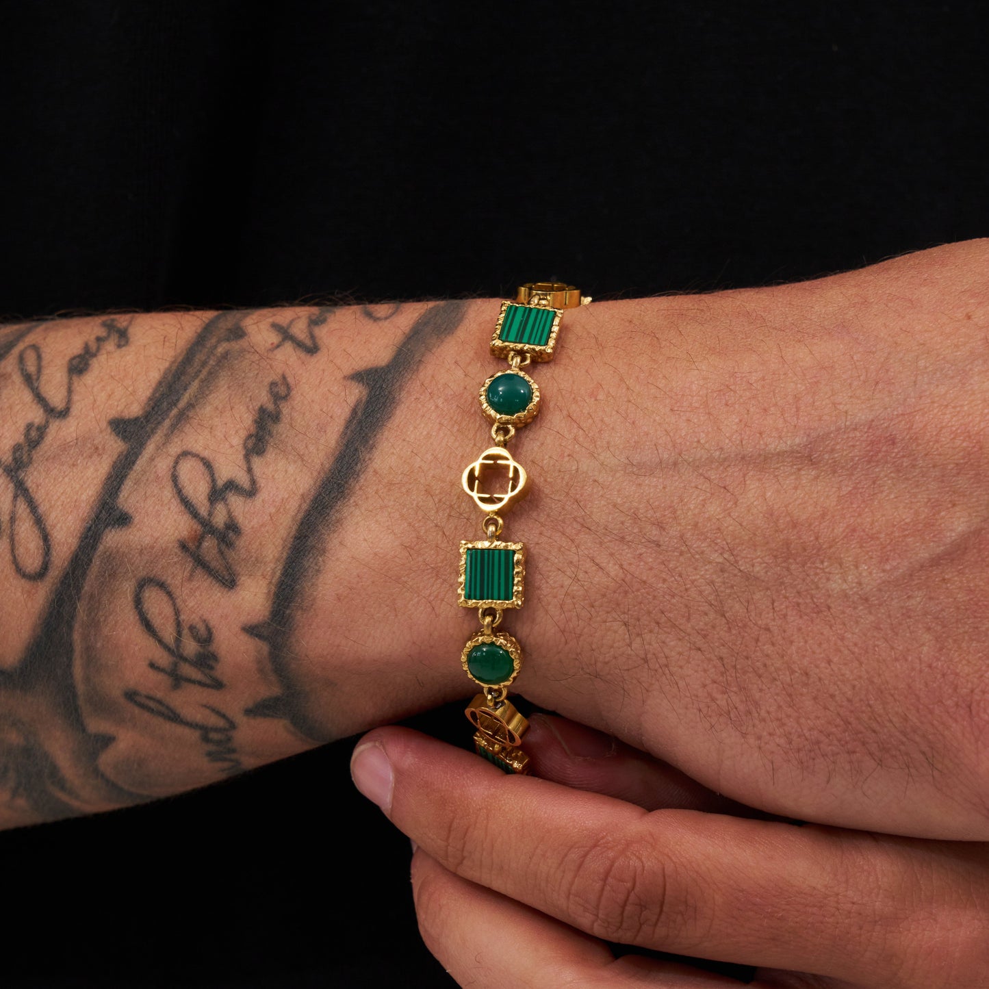 Groene Kwarts Edelsteen Armband (Goud)