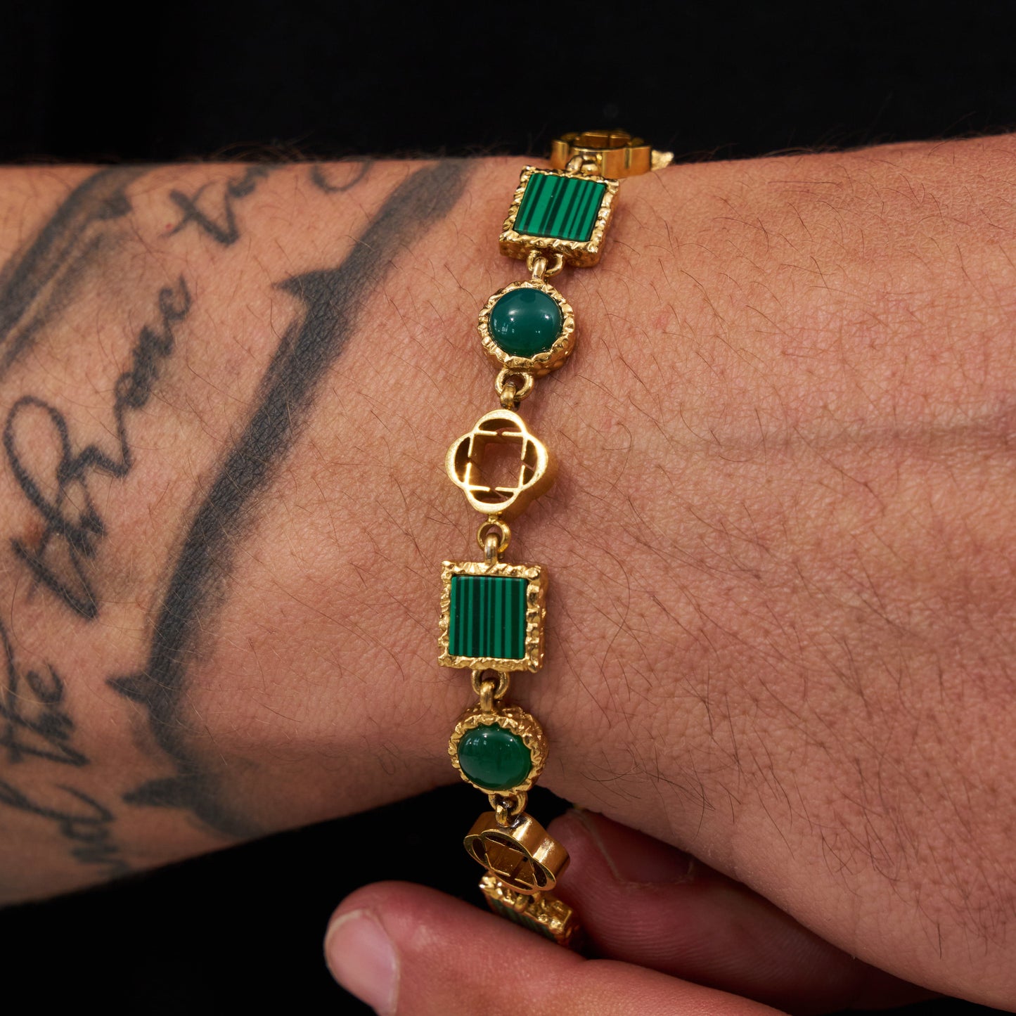 Groene Kwarts Edelsteen Armband (Goud)