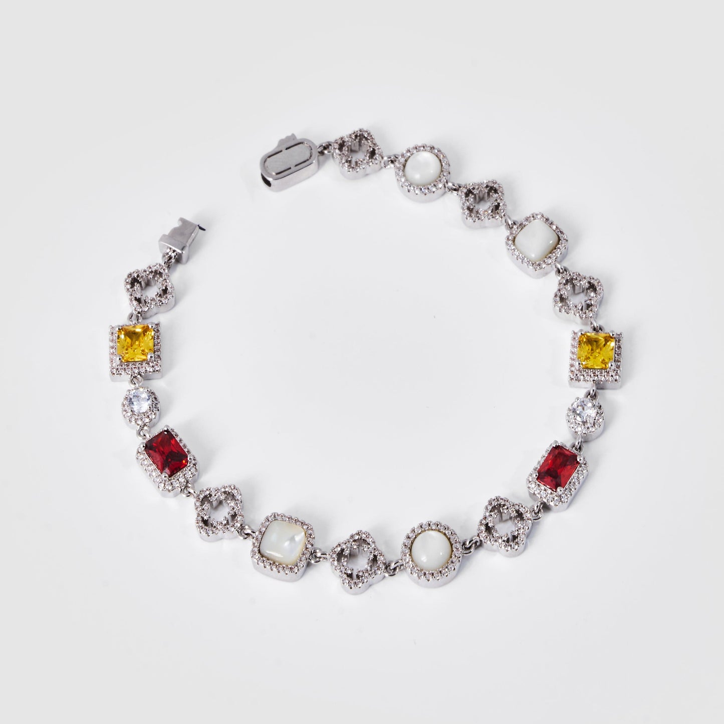 Iced Gemstone Armband (Zilver)