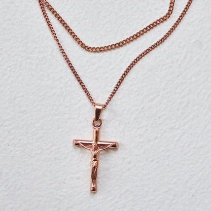 Kruisbeeld en Connell Set (Roze Goud)