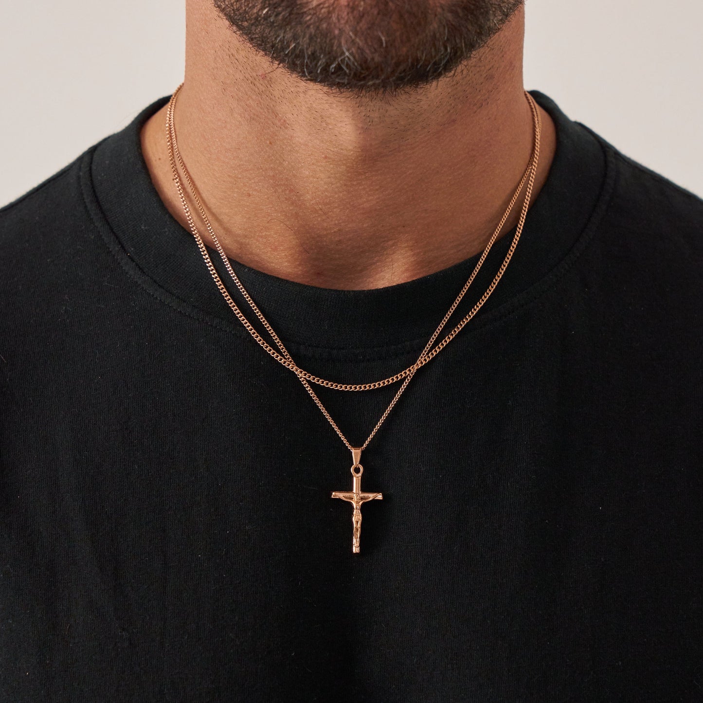 Kruisbeeld en Connell Set (Roze Goud)