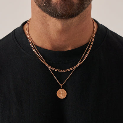 Kompas en Cubaanse Set (Roze Goud)