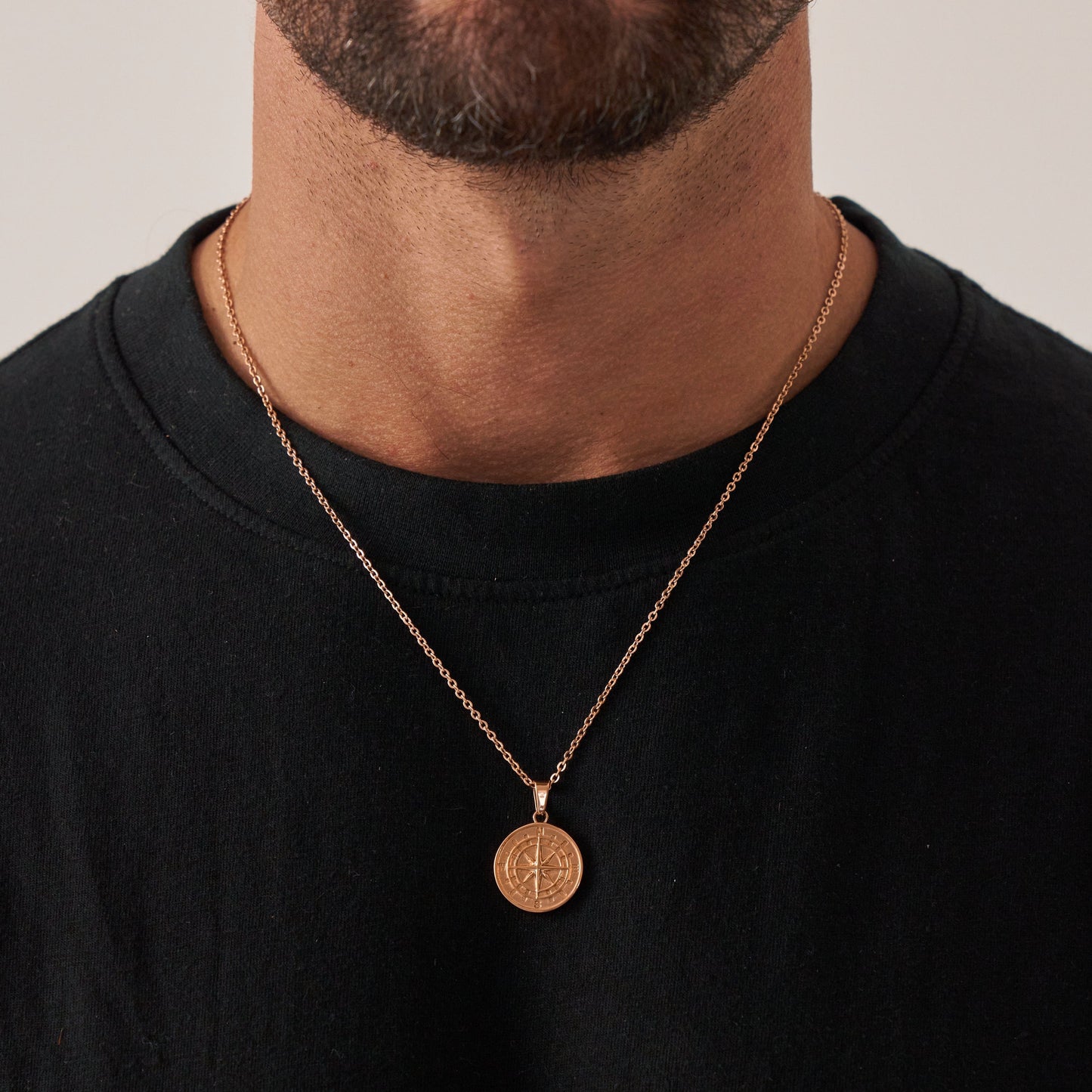 Kompas Hanger (Roze Goud)