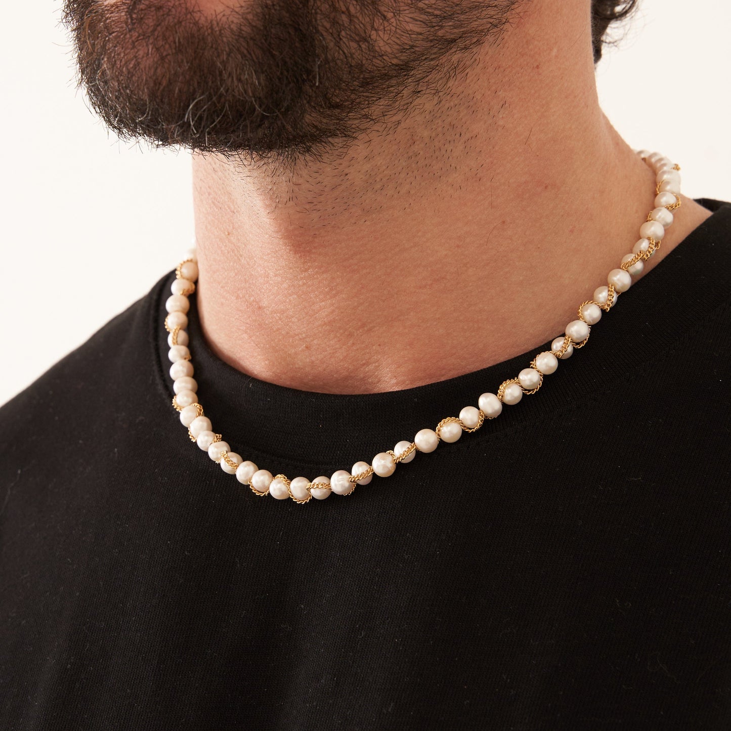 Ketting Wrap Echte Parel Necklace (Goud)