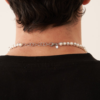 Ketting Wrap Echte Parel Necklace (Zilver)