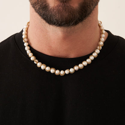 Ketting Wrap Echte Parel Necklace (Goud)