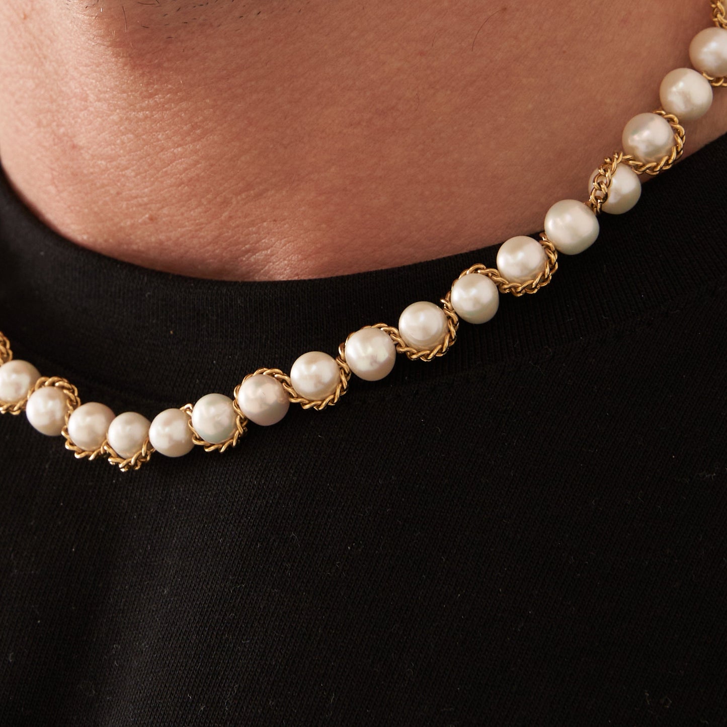 Ketting Wrap Echte Parel Necklace (Goud)