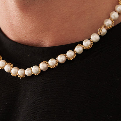 Ketting Wrap Echte Parel Necklace (Goud)