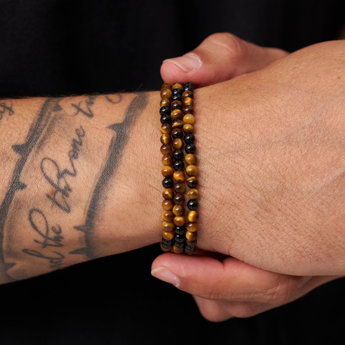 Tijgeroog Obsidiaan Kralen Wrap Armband