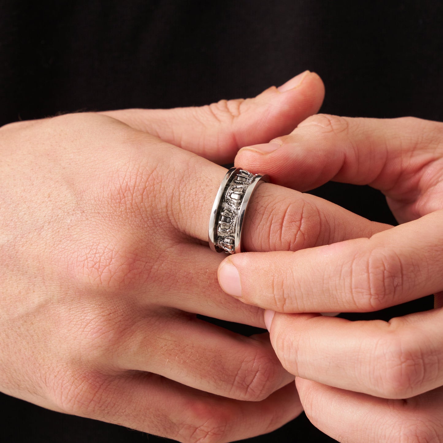 Kroon Band Ring (Zilver)