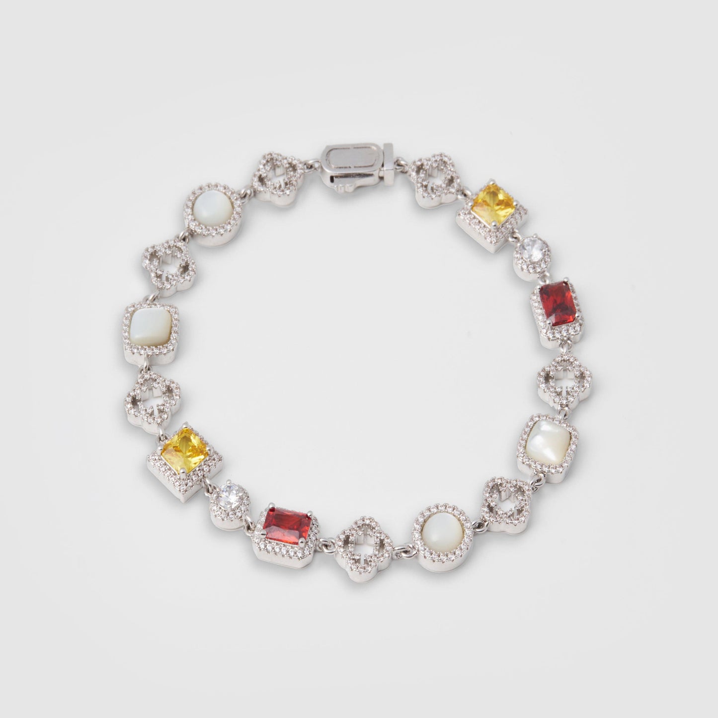 Iced Gemstone Armband (Zilver)