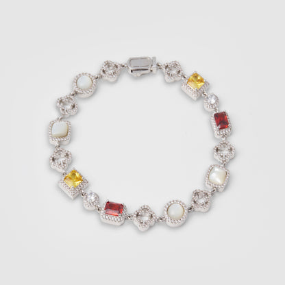 Iced Gemstone Armband (Zilver)
