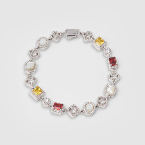 Iced Gemstone Armband (Zilver)