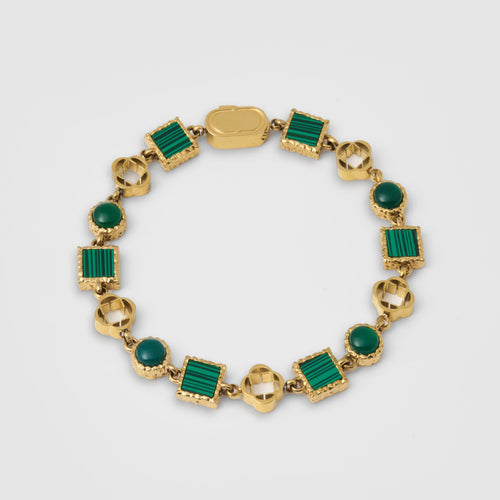 Groene Kwarts Edelsteen Armband (Goud)