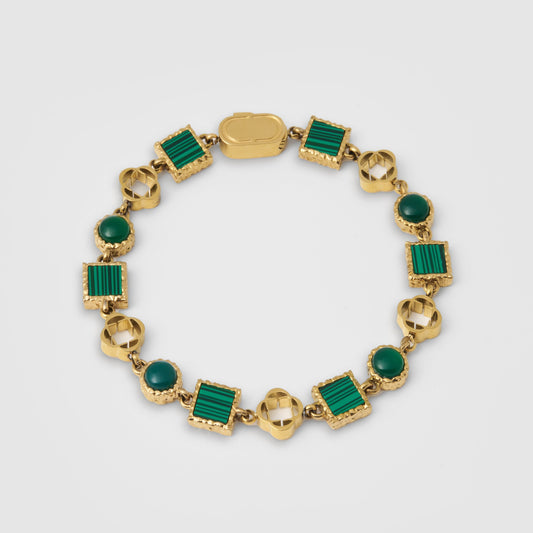Groene Kwarts Edelsteen Armband (Goud)