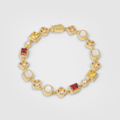 Iced Gemstone Armband (Goud)