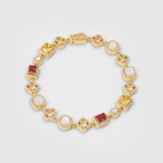 Iced Gemstone Armband (Goud)