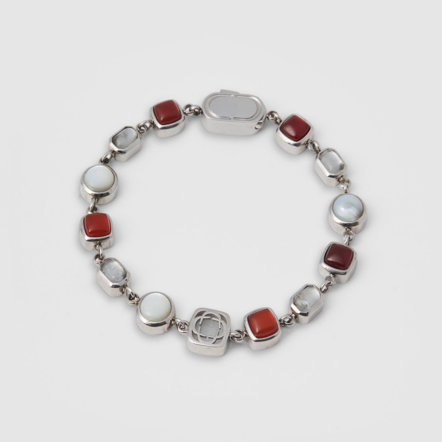 Rode Kristallen Sieraad Armband (Zilver)
