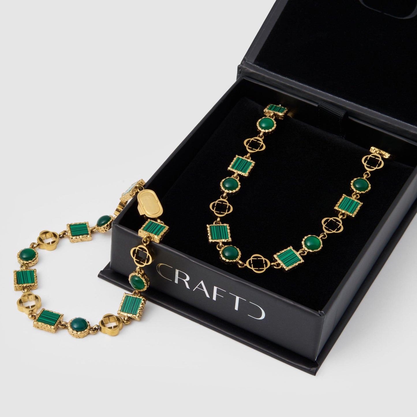 Groene Kwarts Edelsteen Set (Goud)