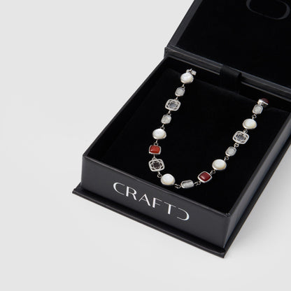 Rode Kristallen Sieraad Armband (Zilver)