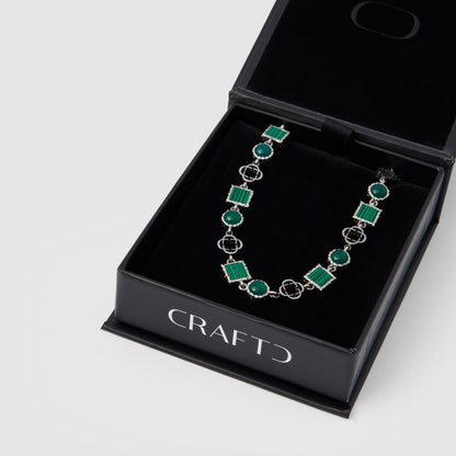Groene Kwarts Edelsteen Armband (Zilver)