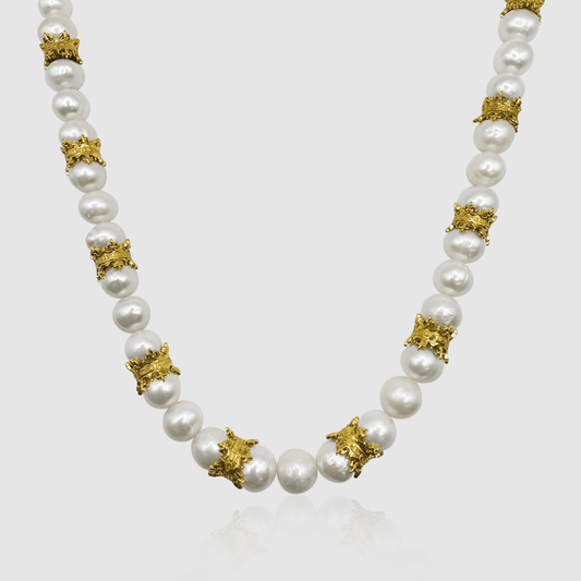 Kroon Echte Parel Ketting (Goud)