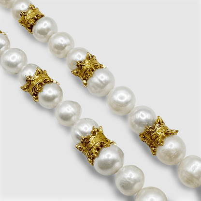 Kroon Echte Parel Ketting (Goud)