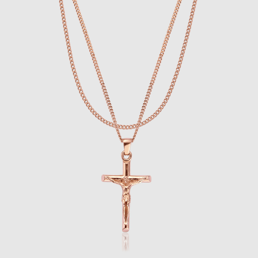 Kruisbeeld en Connell Set (Roze Goud)