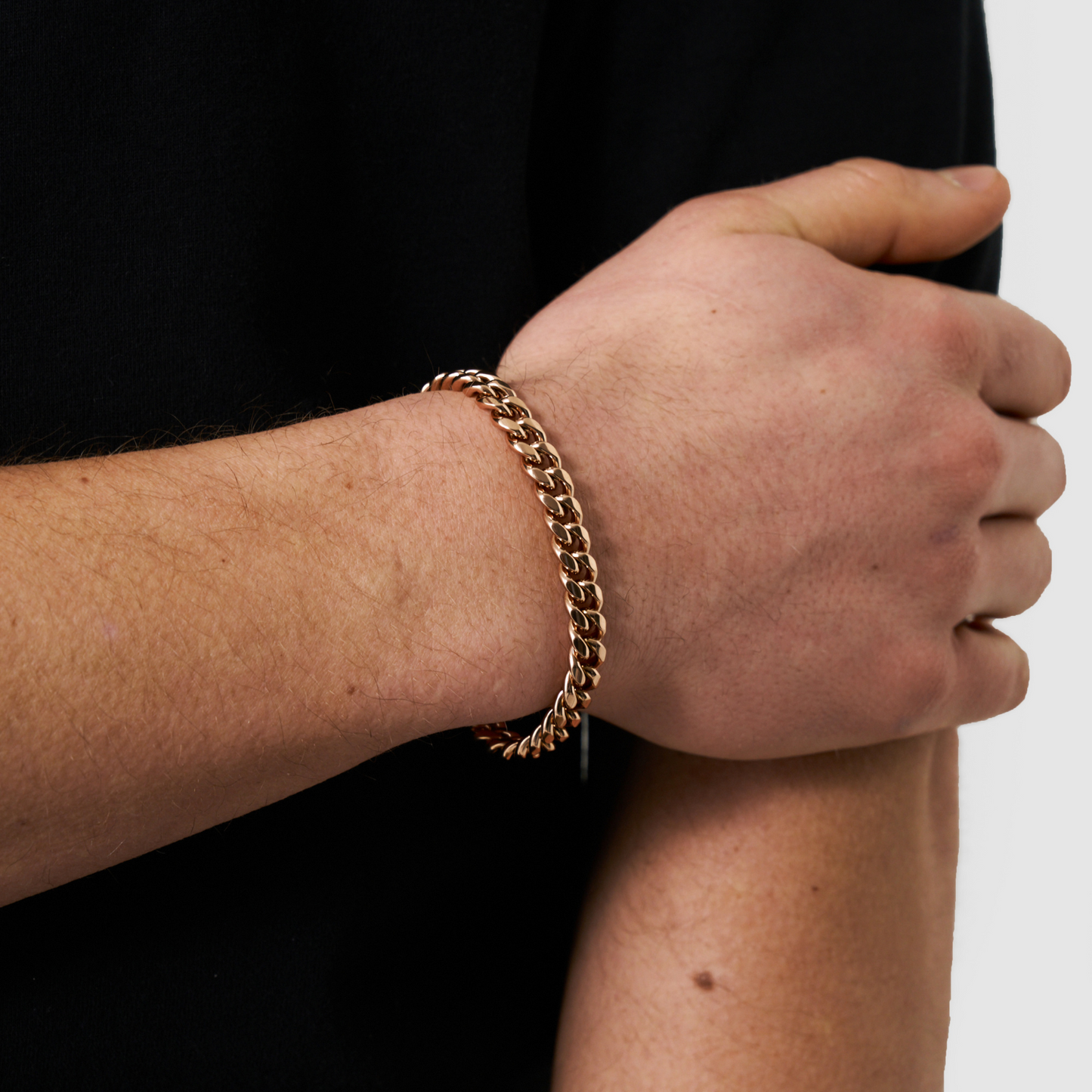Cubaans Armband (Roze Goud) 8mm