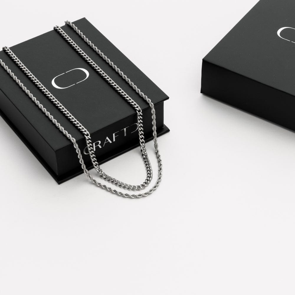 Cuban & Touwketting Cadeauset (Zilver)