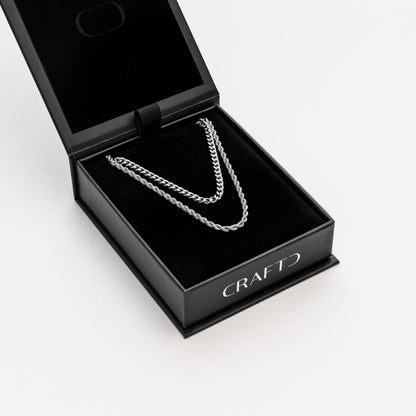 Cuban & Touwketting Cadeauset (Zilver)