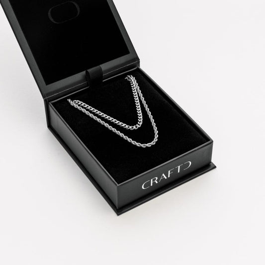Cuban & Touwketting Cadeauset (Zilver)