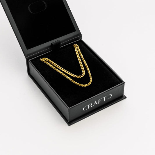 Cuban & Tarwe Ketting Cadeauset (Goud)