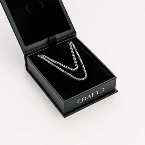 Cuban & Tarwe Ketting Cadeauset (Zilver)