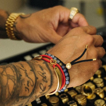 Rode Koord Armband (Goud)