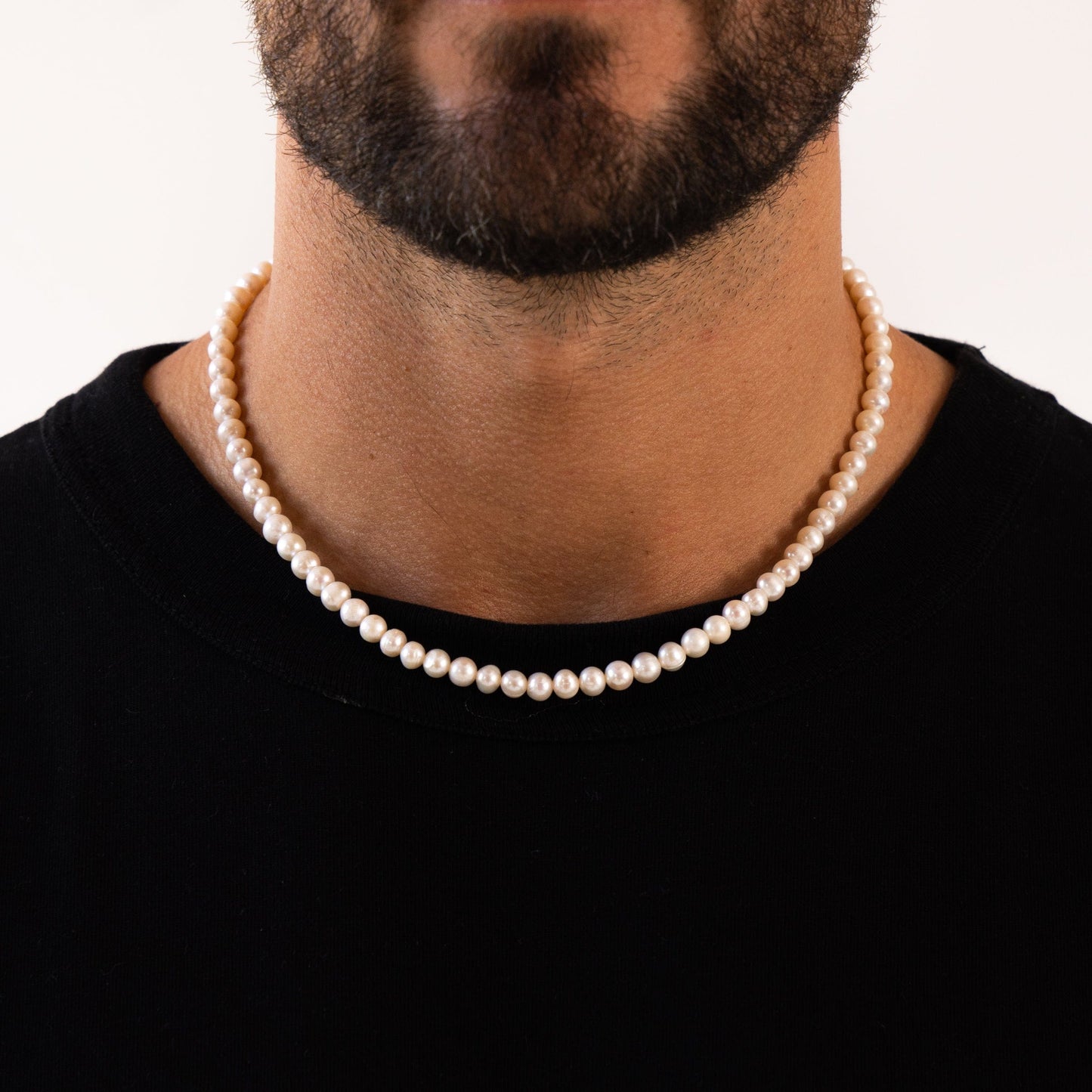 Ronde Echte Parel Ketting (Zilver)