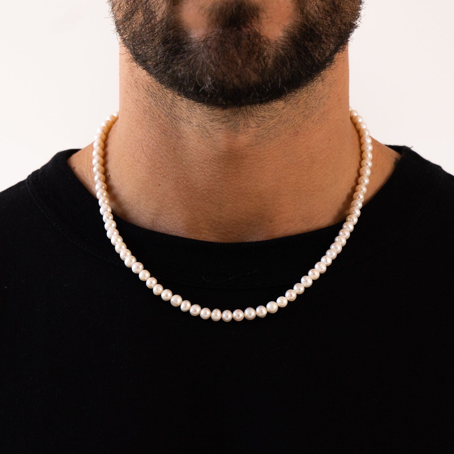 Ronde Echte Parel Ketting (Zilver)