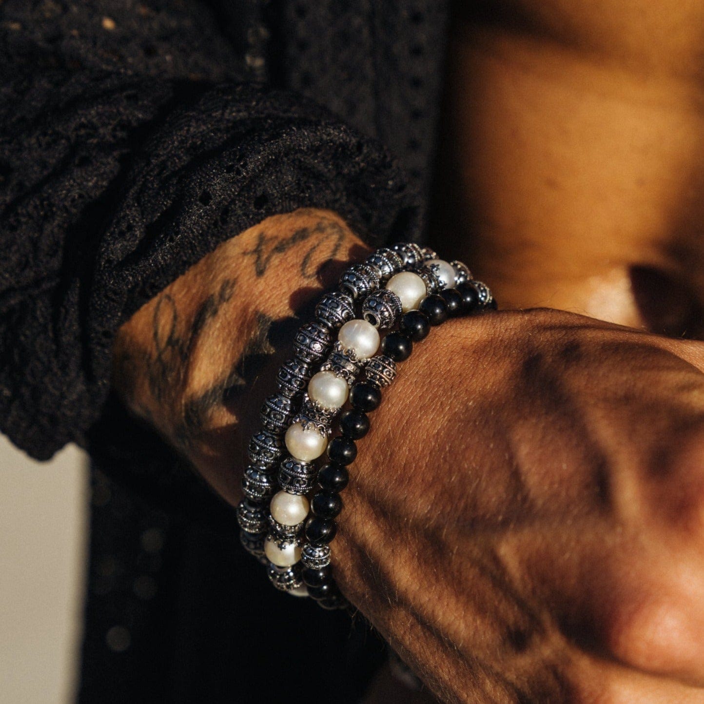 Matte Onyx Steen Armband (Zilver)