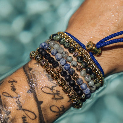 Matte Onyx Steen Armband (Goud)