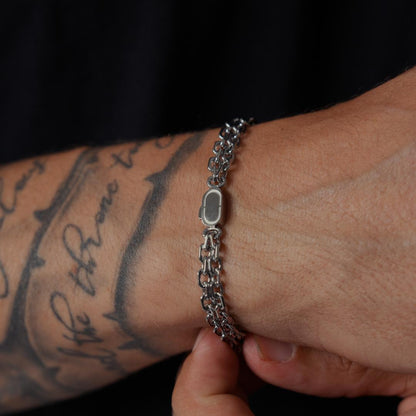 Dubbele Belcher Armband (Zilver)