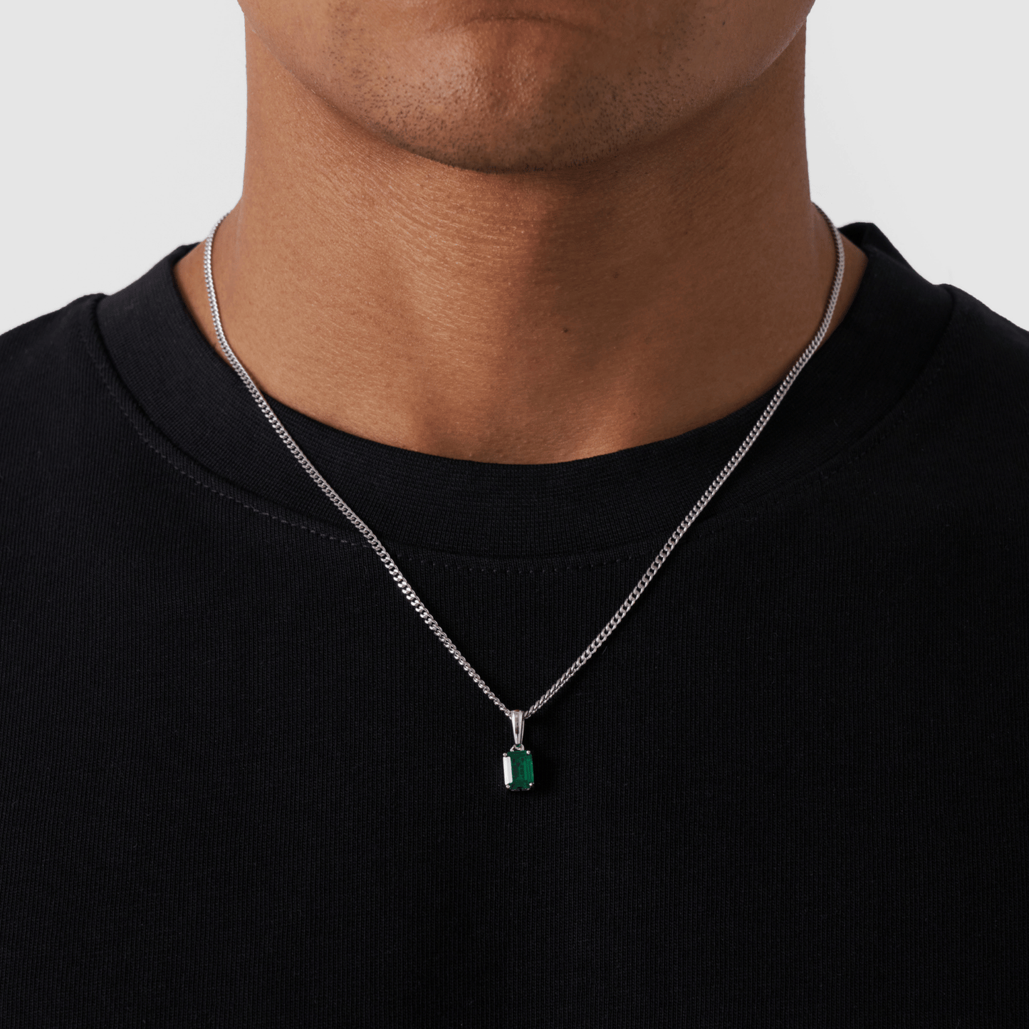 Smaragd Steen Hanger (Zilver)