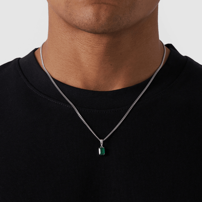Smaragd Steen Hanger (Zilver)